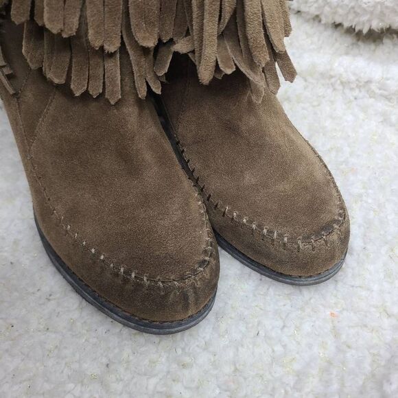 Sbicca Jessa Fringed Suede Leather Boho Ankle Boots size 9 - Picture 4 of 11